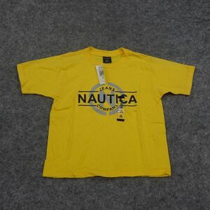 Nautica Jeans T Shirt Boys Medium Short Sleeve Vintage 2000s Yellow‎ Logo